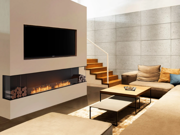 FLEX 122BY BX2 - Bioethanol steel Fireplace insert with Panoramic Glass by EcoSmart Fire - view 2